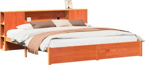 vidaXL Cadru de pat cu tablie de depozitare 2 pcs Maroniu cerat