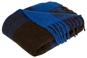 Pătură albastră-maronie 200x140 cm Inlet - Hübsch
