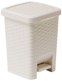 Coș cu pedale pentru baie Addis Rattan Pedal Bin Calico, 6 l, crem