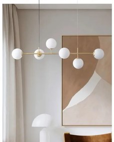 Lustra suspendata Gold Lux, Elit's 6 globuri Albe