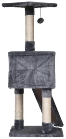 PawHut Arbore pentru Pisici Compact, Design cu Frânghie Sisal pentru Zgâriat, Gri, 40x40x98cm | Aosom Romania