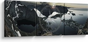 Tablou - Munții norvegieni (cu ceas) (90x30 cm)