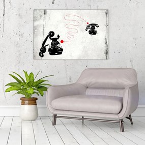 Tablou - Desen de telefon în stilul lui Banksy (90x60 cm)
