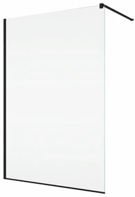 Paravan dus sticla walk-in 140x200 cm cu cadru metalic negru Sanswiss Easy 1400x2000 mm, Negru mat