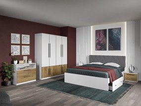 Set mobila dormitor complet Alb/Stejar Eclipse C05