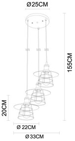 Globo 15086-3H - Lustra VIEJO 3xE27/60W/230V