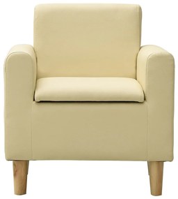 325501 vidaXL Canapea pentru copii, alb crem, piele ecologică