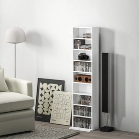 HOMCOM Unitate de Stocare pentru 260 de CD-uri/120 de DVD-uri - Alb | Aosom Romania