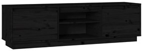 840414 vidaXL Comodă TV, negru, 140x35x40 cm, lemn masiv de pin