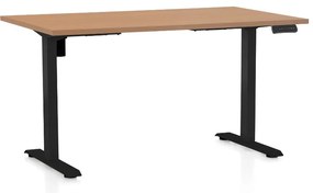 Masa inaltime reglabila OfficeTech B, 140 x 80 cm, bază neagră, fag