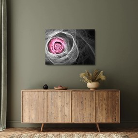 Tablou pe sticlă - Trandafir abstract, fucsia (70x50 cm)