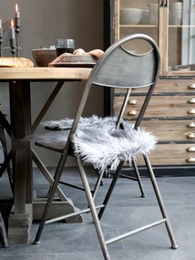 Scaun dining pliant negru din fier Factory