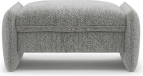 Taburet gri deschis cu tapițerie din chenille Georgia – Micadoni