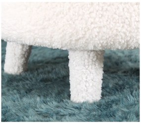 Fotoliu pentru copii alb cu tapițerie din stofă bouclé Moouv – Artie