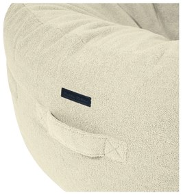 Fotoliu bean bag crem cu tapițerie din țesătură bouclé Roll 135 – SLOWDOWN