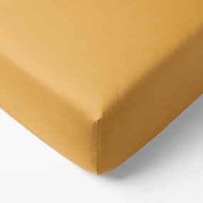Goldea cearceaf de pat 100% bumbac cu elastic - muştar 180 x 200 cm