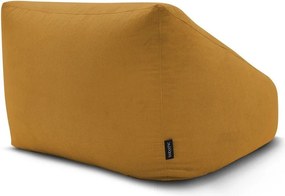 Fotoliu bean bag galben cu tapițerie din catifea reiată Lilibet – Bobochic Paris