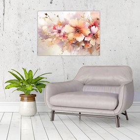 Tablou pe sticlă - Flori (70x50 cm)