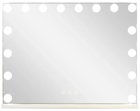 Oglindă cosmetică, sistem iluminare LED cu 3 culori, Senzor Tactil, Luminozitate Reglabilă, Alb, GLAM 16