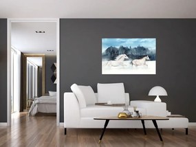 Tablou cu caii pictați (90x60 cm)