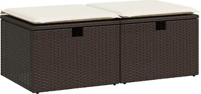 vidaXL Set canapele de grădină, 2 piese, cu perne, maro poliratan maro