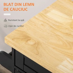 HOMCOM Cărucior Bucătărie cu Sertar și Dulapior, 4 Roți Ușor de Manevrat, Spațiu Depozitare, Design Modern | Aosom Romania