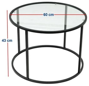 Măsuță de cafea Berlin Black, 60 cm