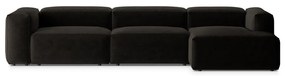 Colțar negru (cu colț pe partea dreaptă/cu șezlong) Bergamo – Cosmopolitan Design
