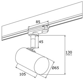 Spot LED pentru sistem de șină Argon 4323 HAGA LED/9W/230V auriu