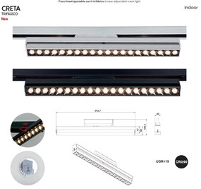 Modul alb liniar LED 3000K, Accesoriu pentru sine trifazate Mantra, CRETA MA-8359