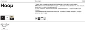 Spot incastrabil design tehnic Loop negru