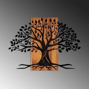 Decoratiune perete 899SKL2463, stejar/negru, lemn/metal, 79x58 cm