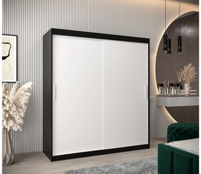 Dulap de haine 180 cm Toki (negru mat + alb mat). 1064835