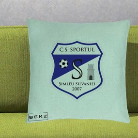 Perna Personalizata CS Sportul Simleu Silvaniei 2007, 40x40 cm, Verde Menta, Husa Detasabila, Perna Inclusa, BEKZ®