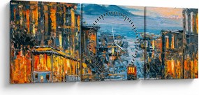 Tablou - Telecabină, San Francisco (cu ceas) (90x30 cm)