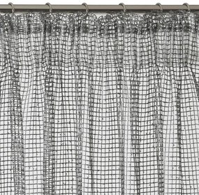 Draperie gri originală cu paiete și agățare pe bandă încreţită