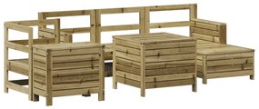 3250511 vidaXL Set canapea de grădină, 7 piese, lemn de pin tratat
