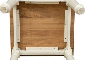 Masa fixa, L 70 70 H78 cm, culoare natur alb antic, Lemn Masiv