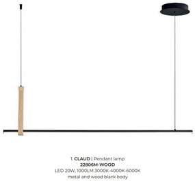 Lustra LED moderna cu detalii din lemn CLAUD