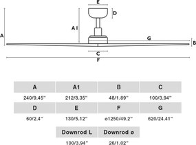 Ventilator de tavan FARO 34280 KLIM M maro/alb d. 125 cm + telecomandă