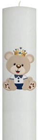 Lumanare Botez Ursulet cu coronita 5,5 cm, 40 cm