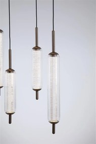 Lustra LED suspendata metal latte sticla decorativa Cattail 7Lt
