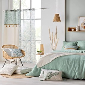 Lenjerie de pat verde-deschis din muselină pentru pat dublu, extinsă 240x220 cm Angelia – douceur d'intérieur