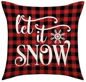 Husa de perna de Craciun LET IT SNOW 45x45 cm, rosu