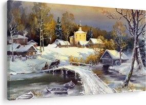 Tablou - Orășel iarna (90x60 cm)