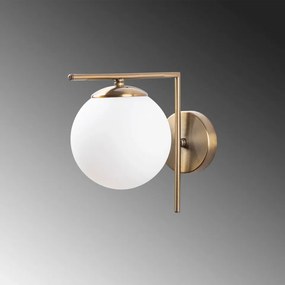 Aplica de Perete cu Abajur din Sticla 7141 - Antique, Soclu E14, Max. 40W, Culoare Antic