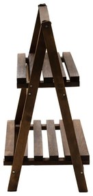 Raft cu 2 niveluri - suport pentru plante Fenno lemn de culoarea nuc 58x34x67cm