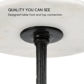 Patras-XS, bistro masă din marmură, suprafața mesei de Ø30cm fundament din fontă