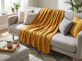 Patura fleece FLEORA, maro-portocaliu Dimensiune: 150 x 200 cm