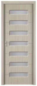 Usa Interior din MDF Novo Doors ND318, Cadru din Lemn Masiv, Geam Sablat, KIT COMPLET, Toc , Manere si balamale incluse (Culoare: Gri, Dimensiune: 80